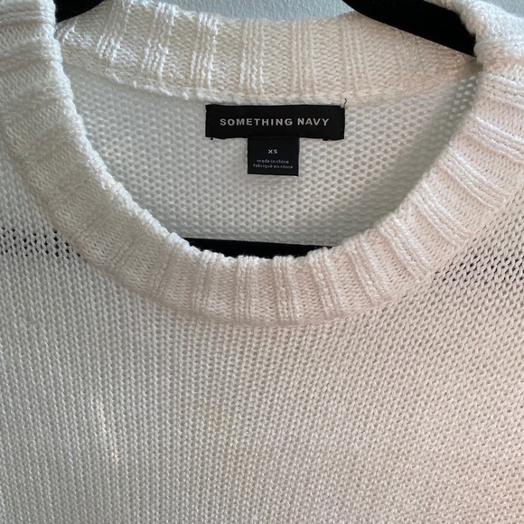 Something Navy White Sweater - Picture 7 of 7